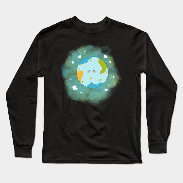 Happy Planet climate change future Long Sleeve T-Shirt by Arpi Design Studio